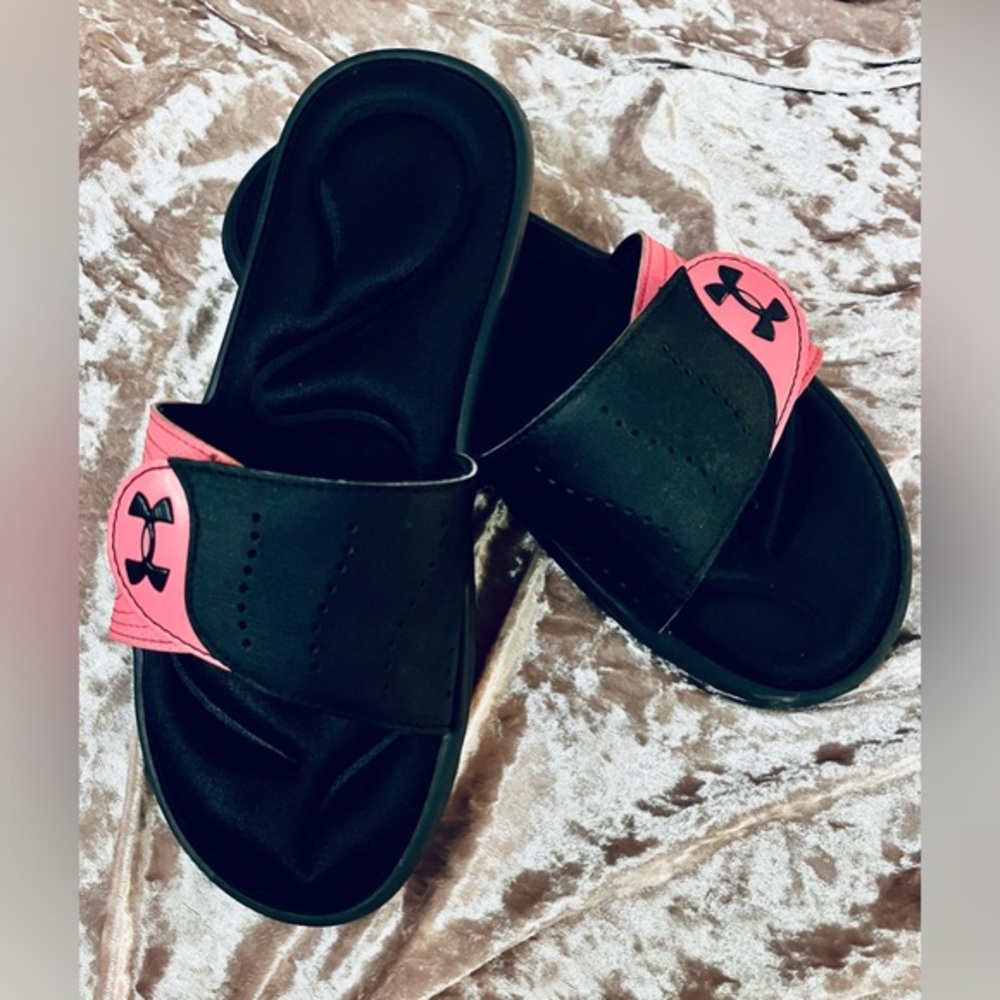 Under Armour Memory Foam slides/ water resistant/ sports slip ons